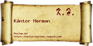 Kántor Herman névjegykártya